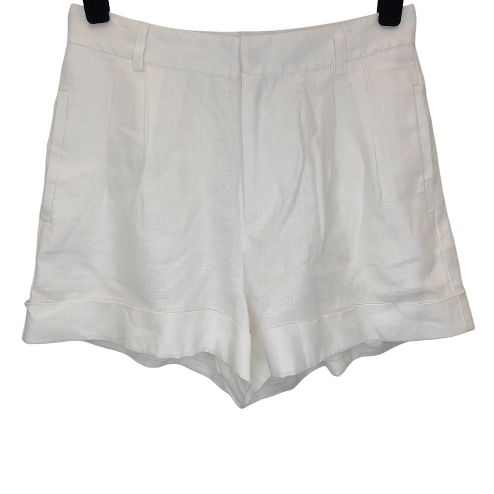 Cami NYC Rabia Linen Shorts White Size 6 NWT